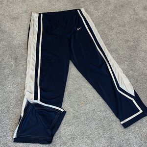 NIKE Blue white swoosh leg running Work out gym warm up basketball pants M (L)